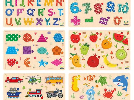 Webby Wooden Educational Colorful Puzzle for Preschool Kids - Set of 6 Supply