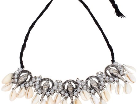 Cardinal Women Oxidised Silver-Toned Ganesh Choker Necklace Jewellery Set Online Sale