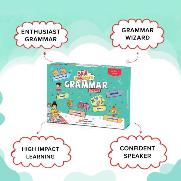 ClassMonitor English Grammar Learning Kit with Free Mobile App Skill Booster Learning Kit for kids of Age 5 - 8 Years Supply