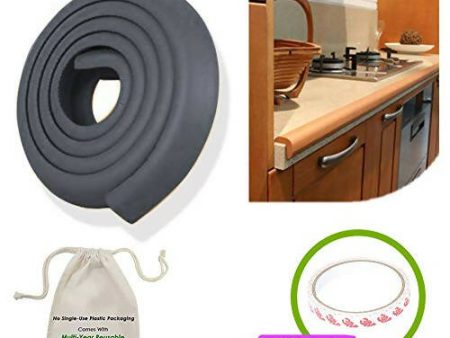 Safe-O-Kid Unique High Density 2 Mtr Long U - Shaped 4 Edge Guard Strips - Black Fashion