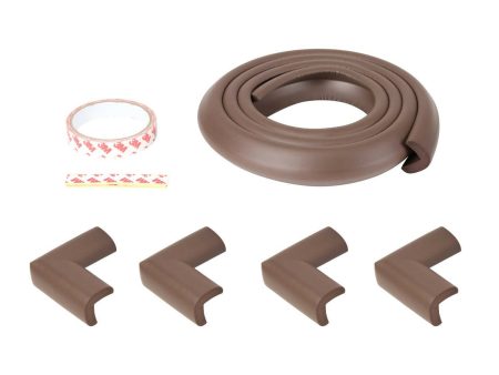 Safe-O-Kid Unique High Density L-Shaped 2 Mtr Long 2 Large Edge Guard With 8 Corner Cushions - D.Brown Online