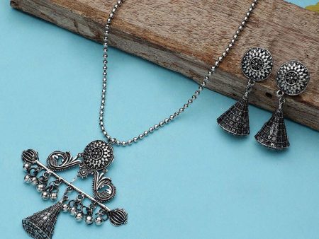 Cardinal Silver-Toned Oxidised Women Jewellery Set Online Hot Sale