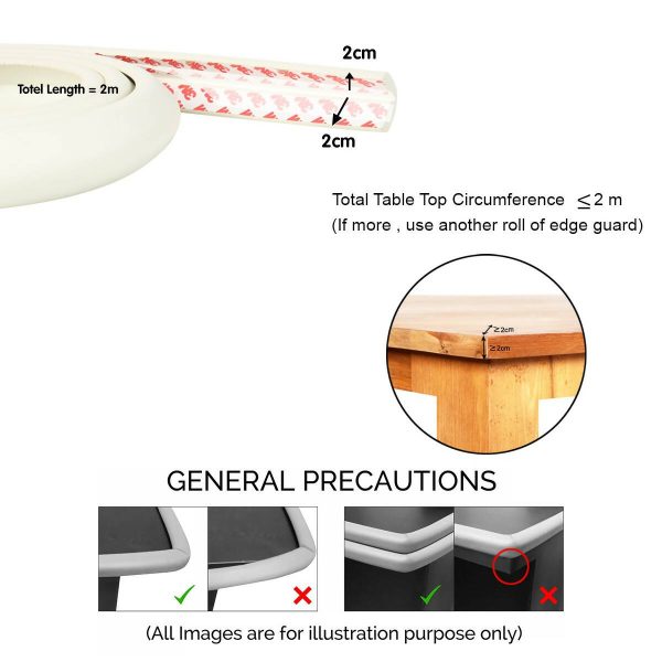 Safe-O-Kid Unique High Density L-Shaped Medium Edge Guard Strips (White, 2 M Long) Pieces Hot on Sale