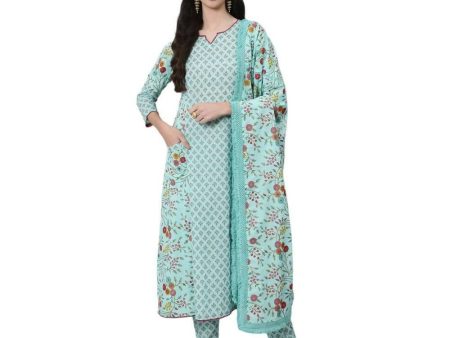 Anubhutee women s Blue color Kurta Trouser with Dupatta Set Hot on Sale