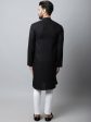 Even Apparels Black Color Linen Linen Men s Kurta With Side Placket (LN761) For Cheap