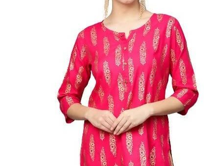 Anubhutee Women Pink Straight Kurti Online Hot Sale