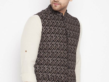 Even Apparels Black Merino Men Woven Nehru Jacket BF539 Supply