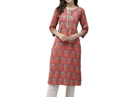 Anubhutee Women Ethnic Motifs Printed Regular Gotta Patti Pink Kurta Set Sale