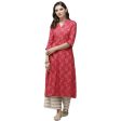 Anubhutee Women Printed Pink Kurta with Palazzos Supply