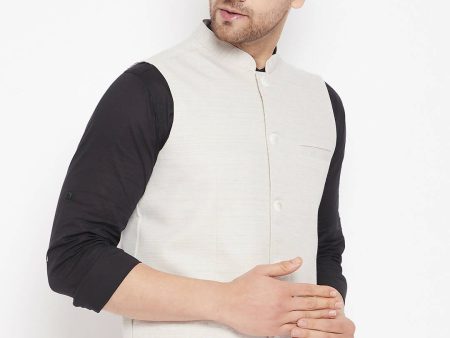 Even Apparels Cream Merino Men Woven Nehru Jacket BF504 For Cheap