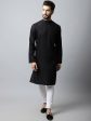 Even Apparels Black Color Linen Linen Men s Kurta With Side Placket (LN761) For Cheap